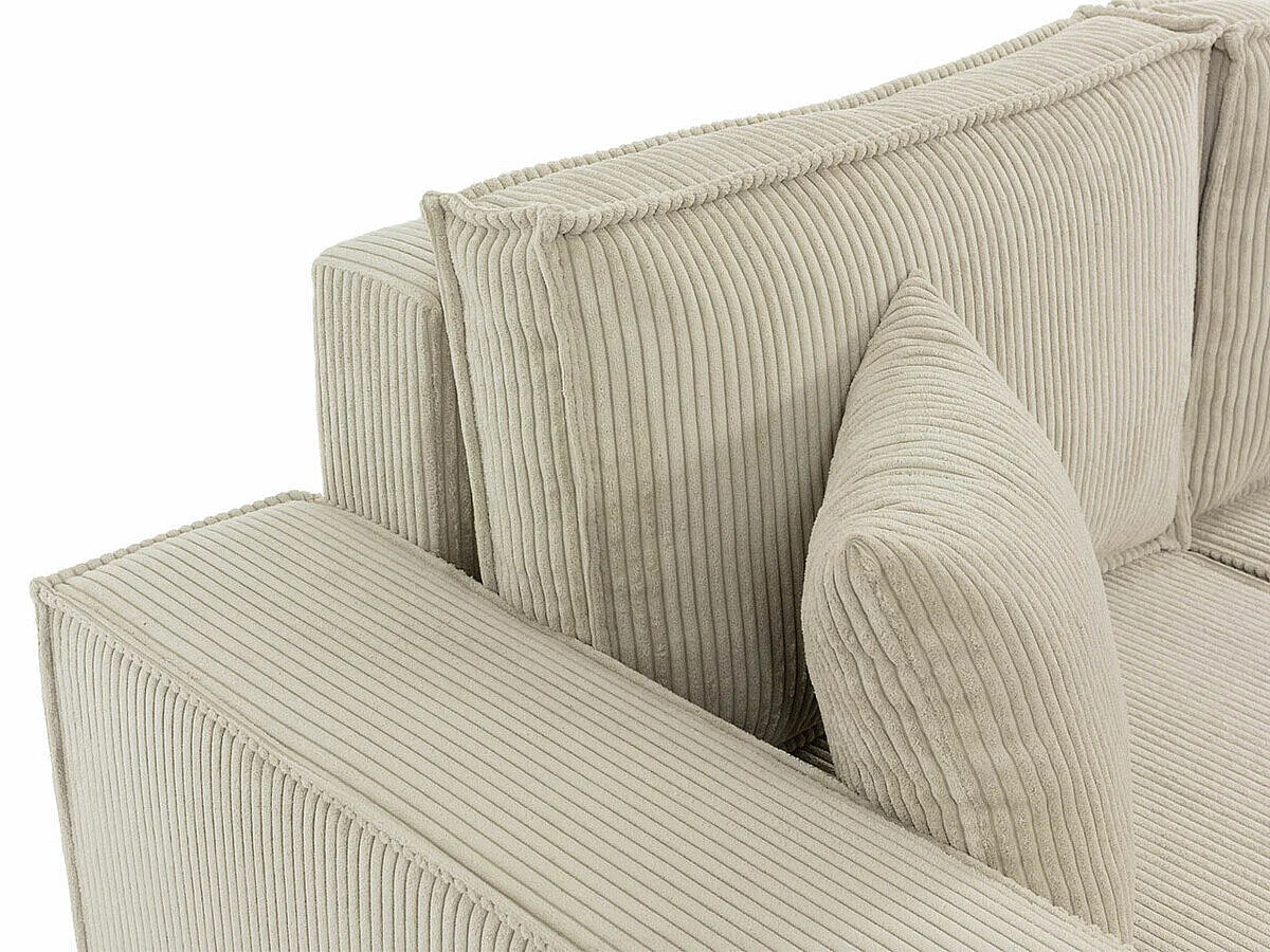 Canapé d'angle Shelton 100, Brun clair, Fonction de couchage, Boîte de literie, 244x145cm