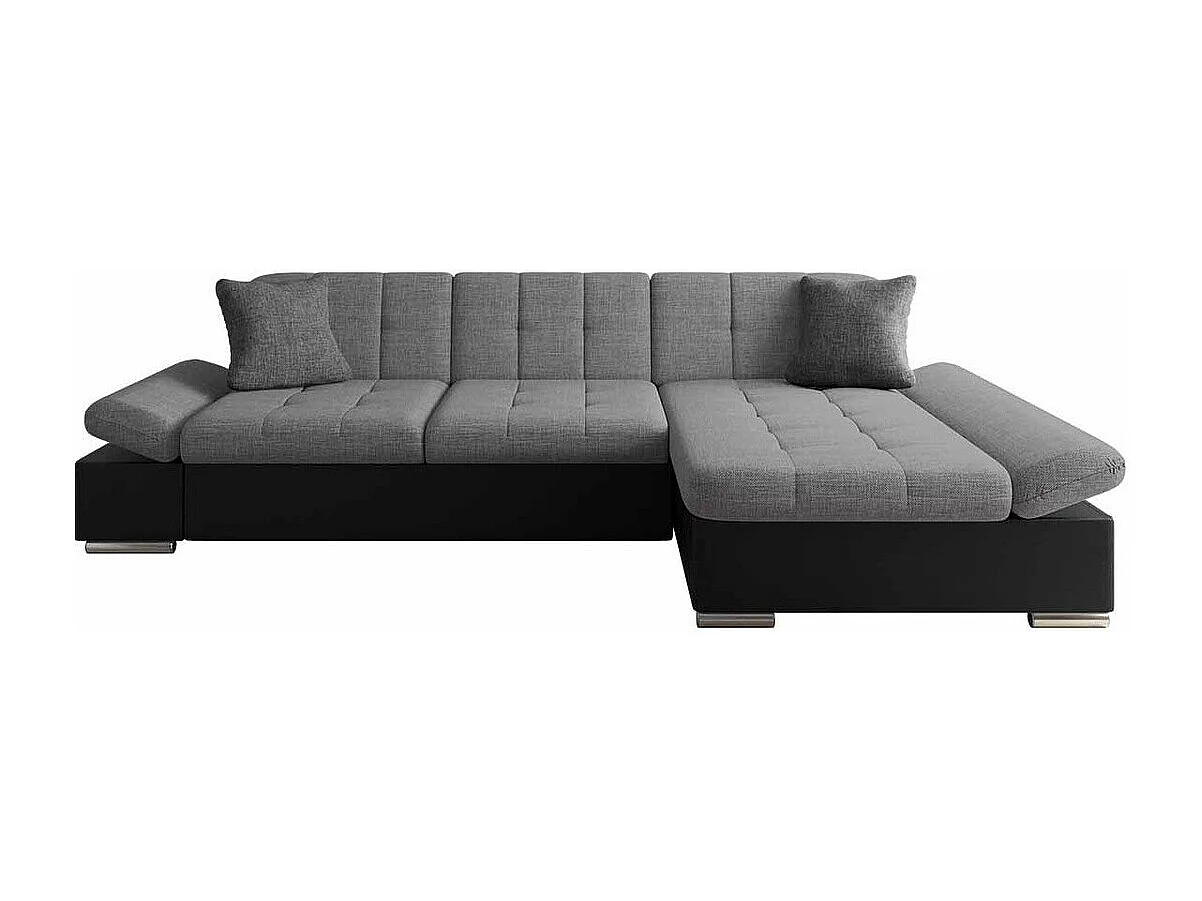 Sofá rinconero Comfivo 151, Gris, Función de descanso, Almacenaje, 278x161x76cm