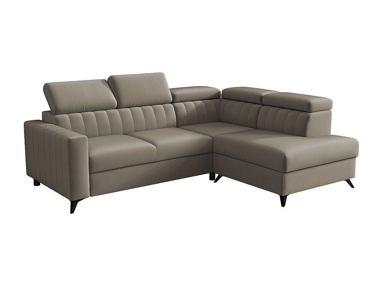 Canapé d'angle Columbus 202, Brun clair, Disponible, 249x195x80cm