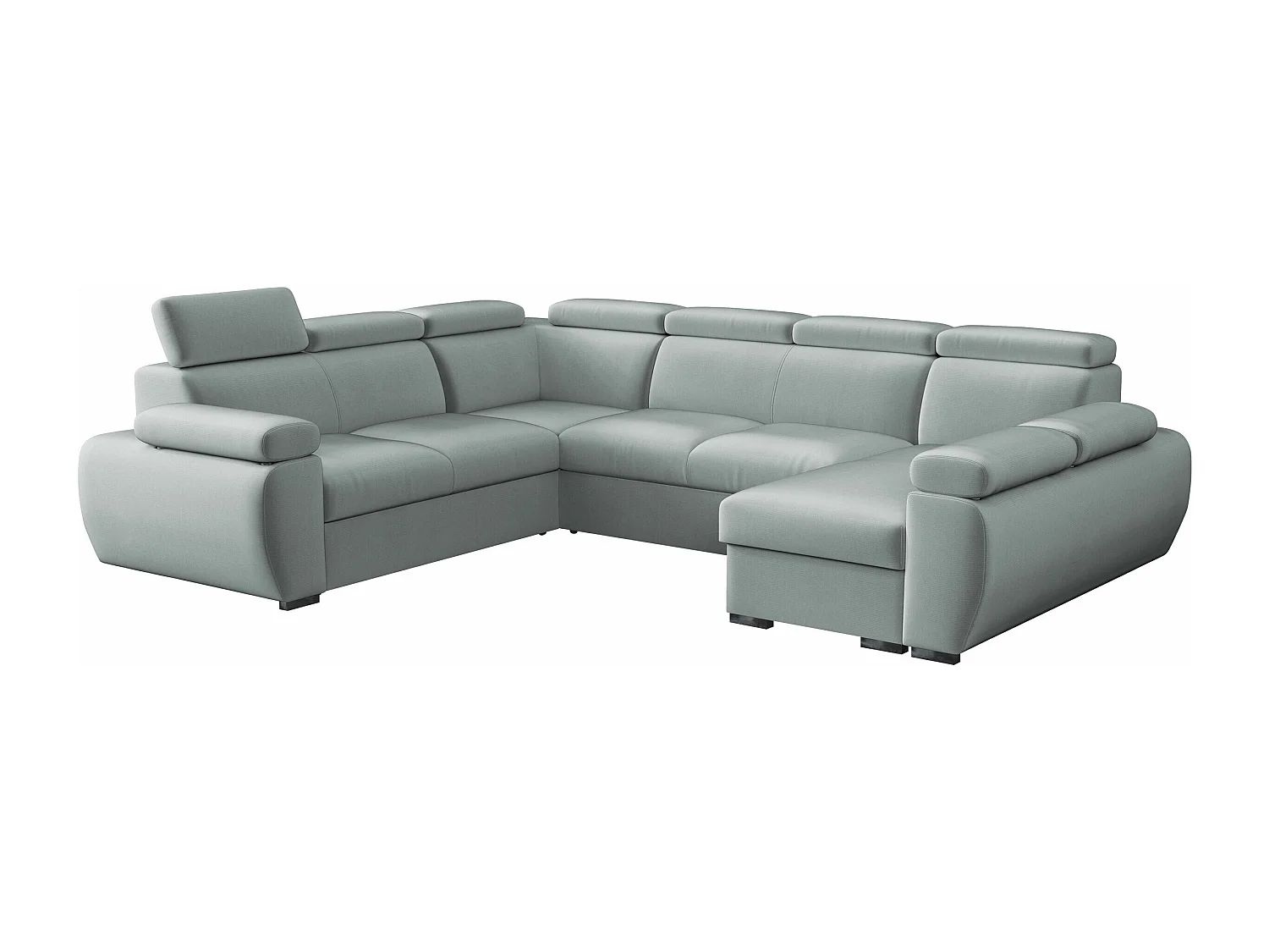 Sofá rinconero Columbus 134, Gris, Función de descanso, Almacenaje, 325x260x85cm