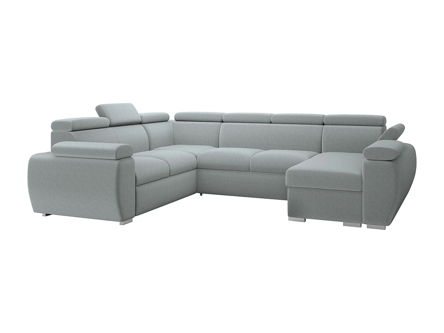 Sofá rinconero Columbus 134, Gris, Función de descanso, Almacenaje, 325x260x85cm