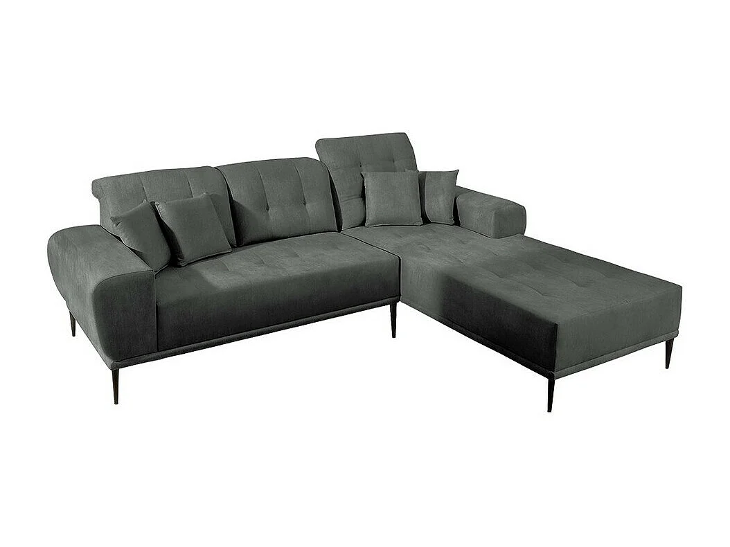 Canapé d'angle Providence 153, Gris, 256x194x85cm