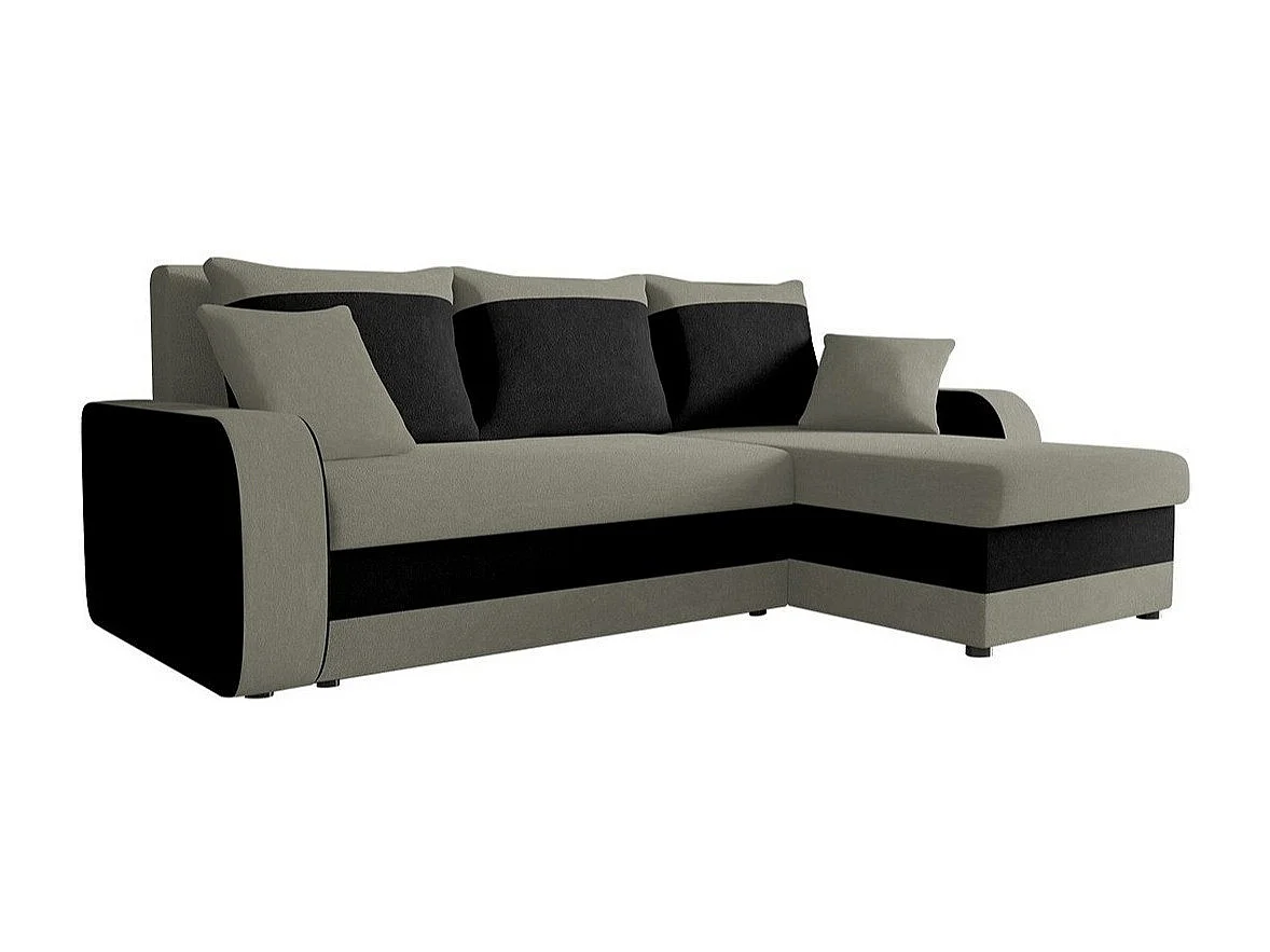 Sofá rinconero Comfivo 203, Gris, Función de descanso, Almacenaje, 238x147x80cm