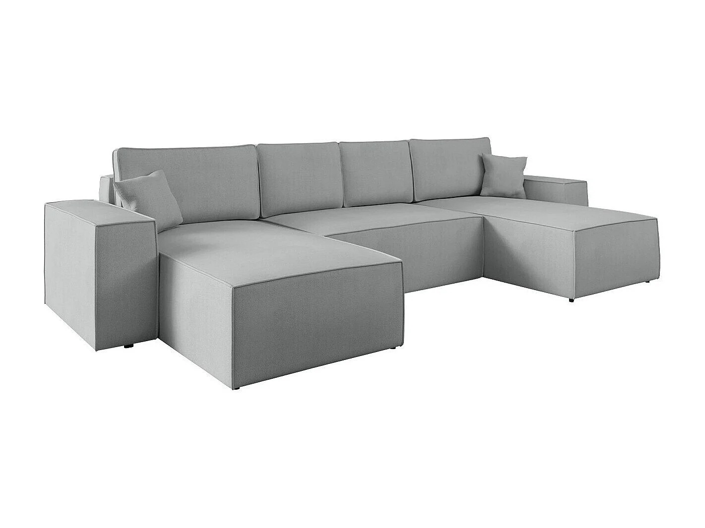 Sofá rinconero Clovis 109, Gris, Función de descanso, Almacenaje, 370x174x94cm