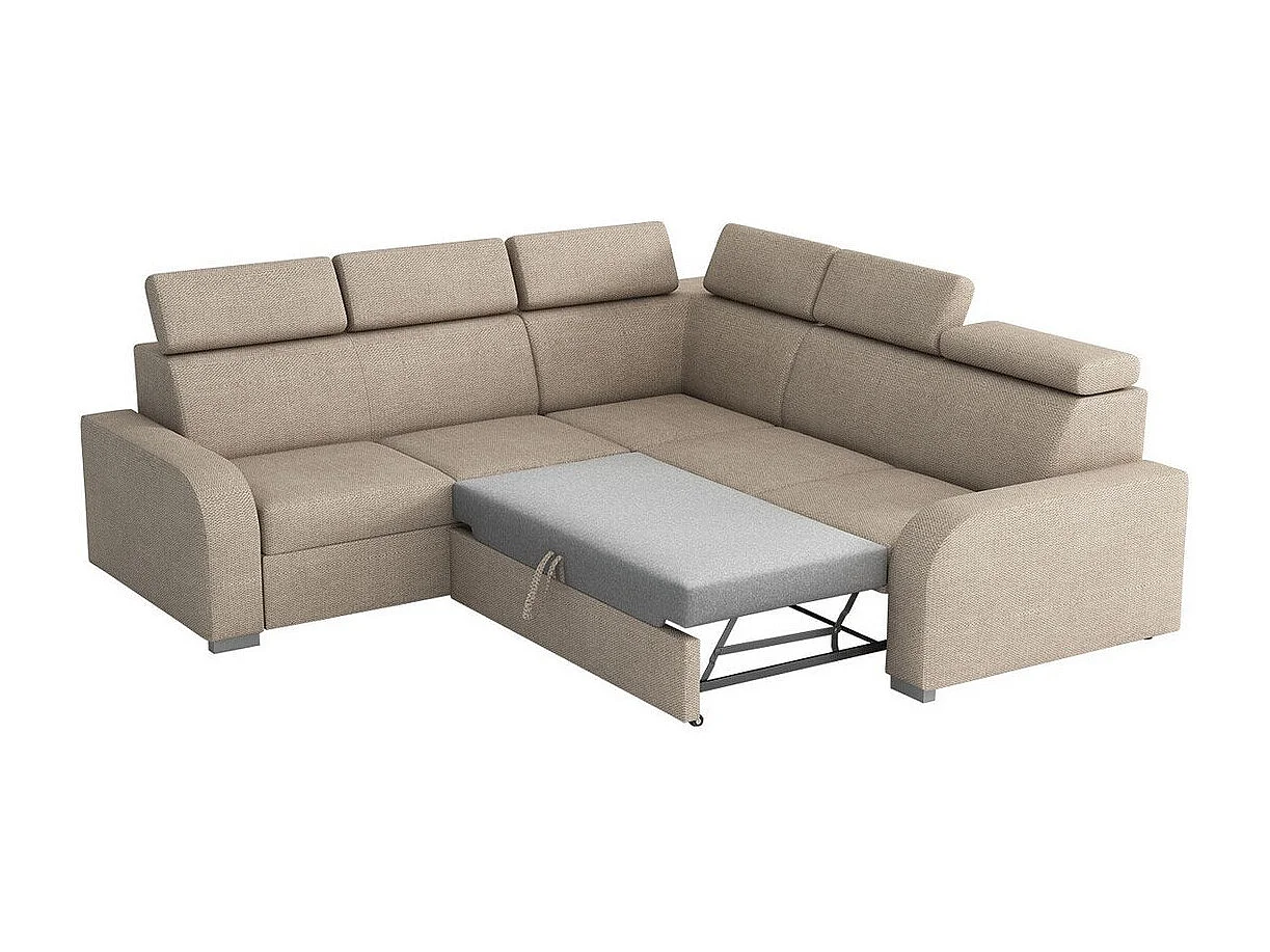 Canapé d'angle Etrcala 101, Gris, Fonction de couchage, Boîte de literie, 250x250x100cm