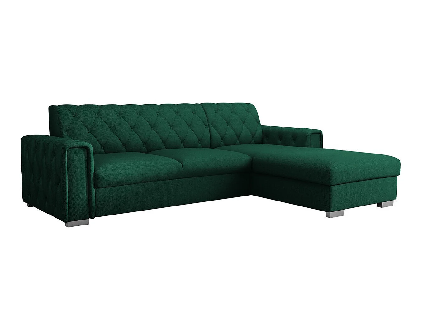 Sofá rinconero Columbus 203, Verde, Función de descanso, Almacenaje