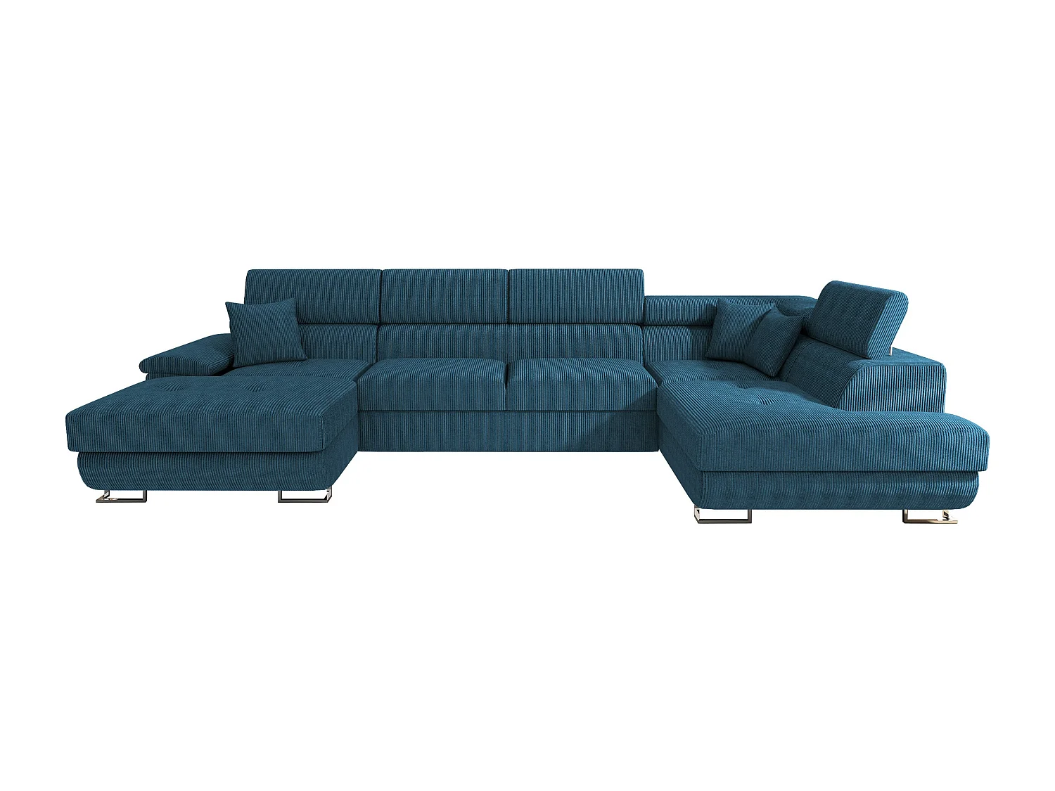 Sofá rinconero Comfivo Ruta, Azul, Función de descanso, Almacenaje, 345x202x71cm