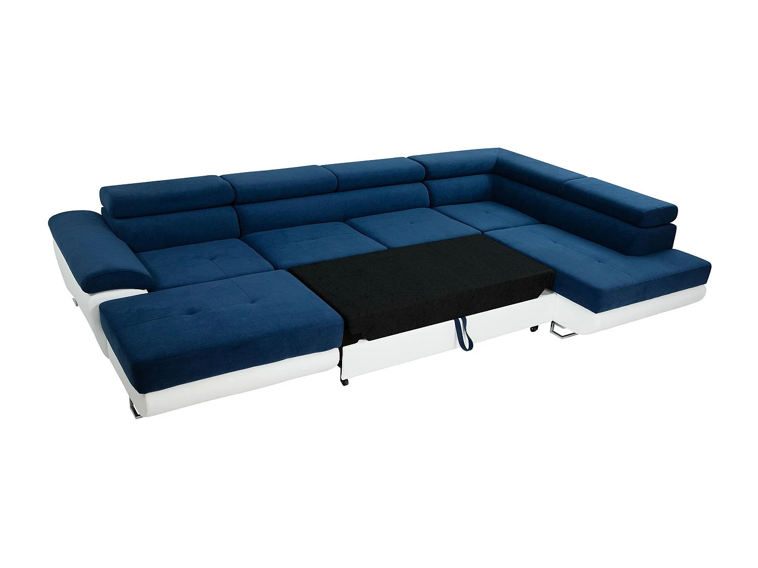 Sofá rinconero Comfivo Ruta, Azul, Función de descanso, Almacenaje, 345x202x71cm