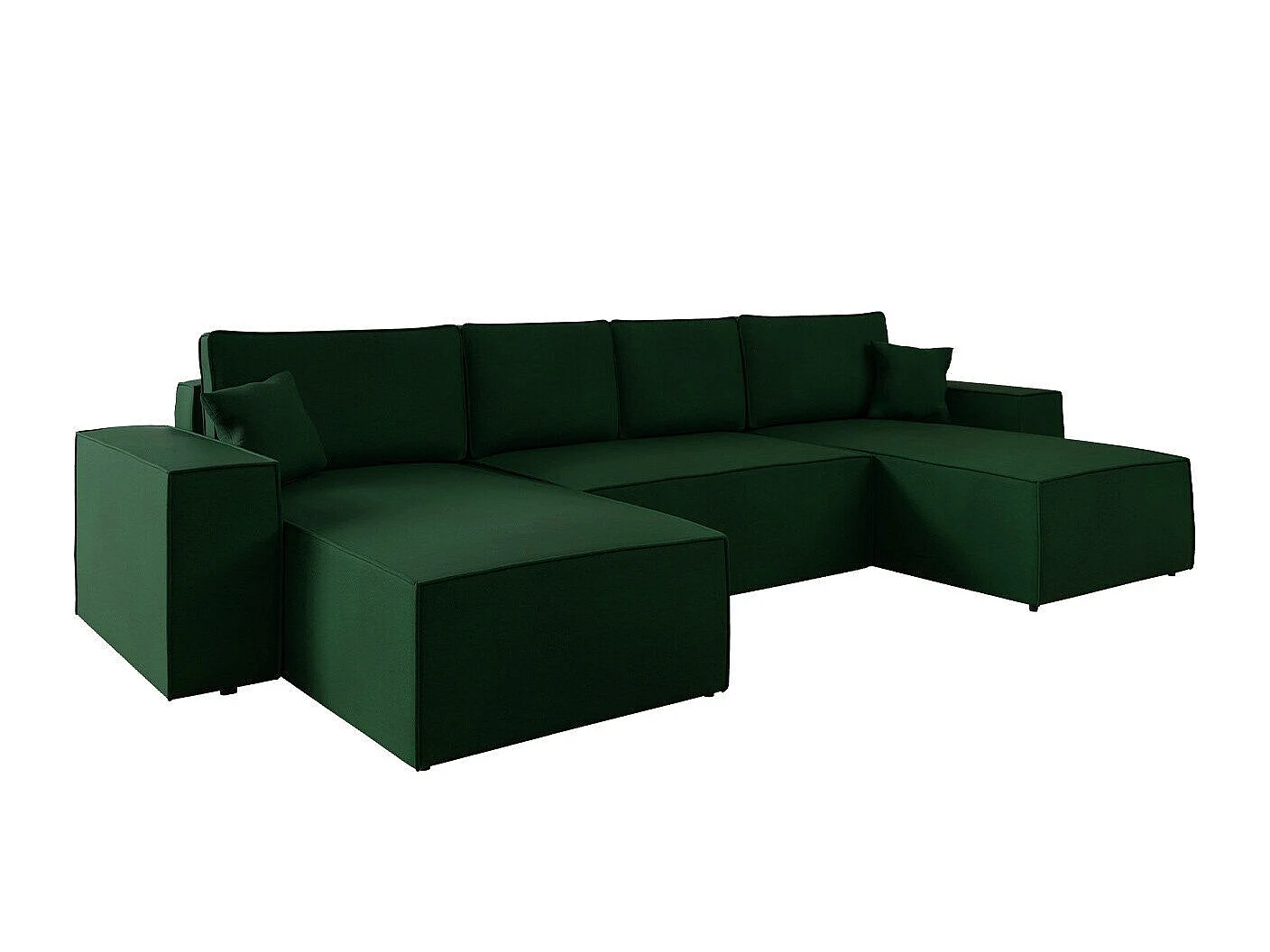 Canapé d'angle convertible 3 places en tissu vert CLOVIS