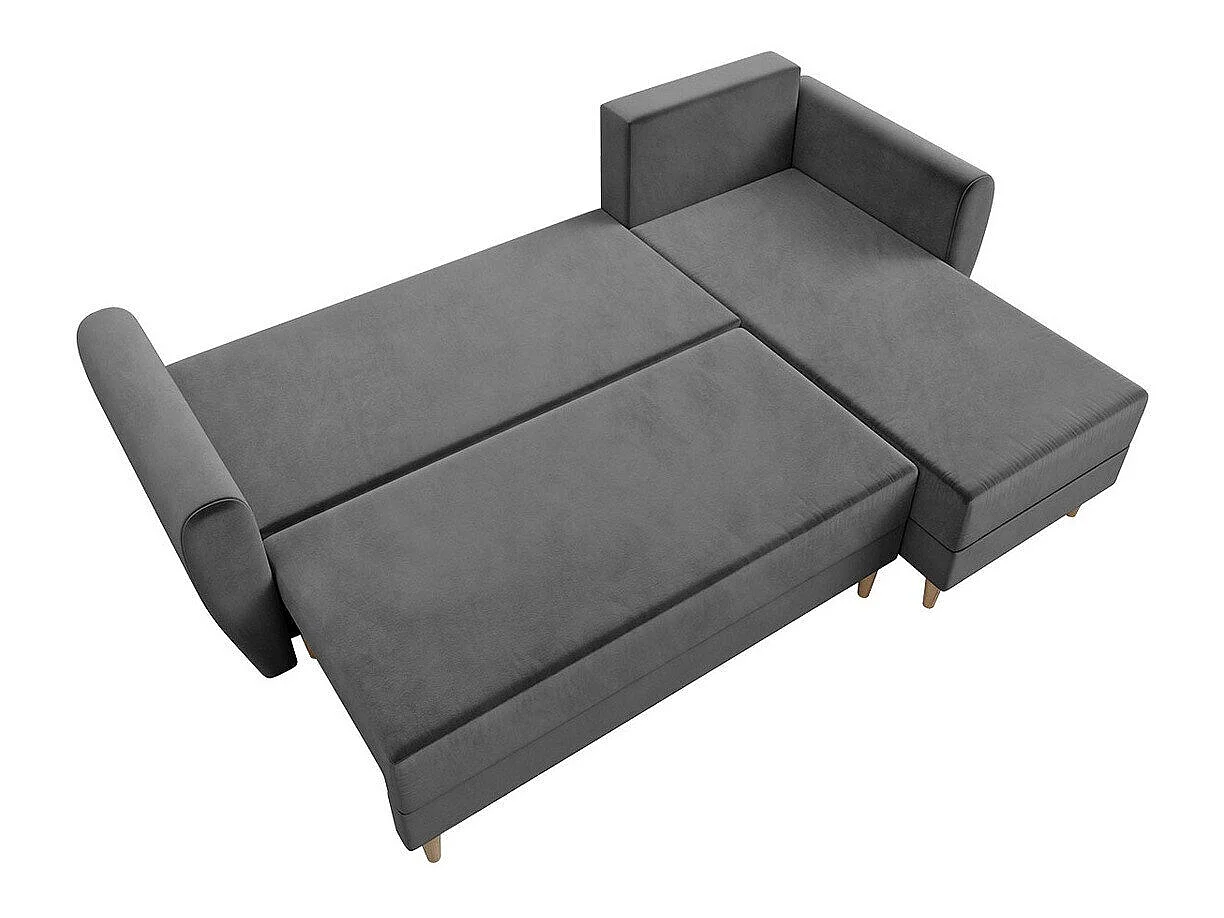 Canapé d'angle convertible 3 places en coton vert MEMPHIS