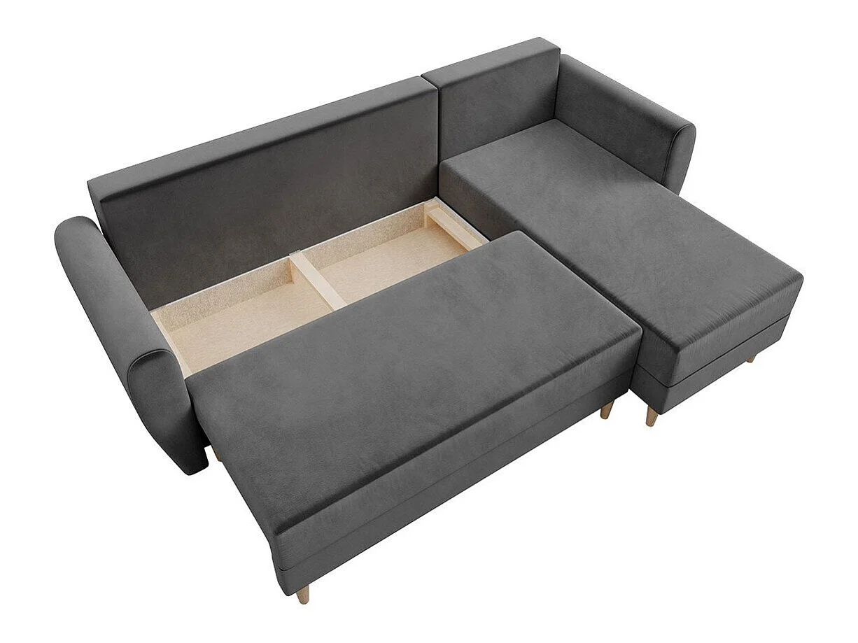 Canapé d'angle convertible 3 places en coton vert MEMPHIS