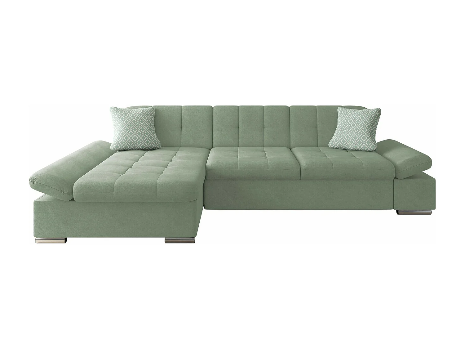 Sofá rinconero Comfivo 219, Verde, 278x161x76cm