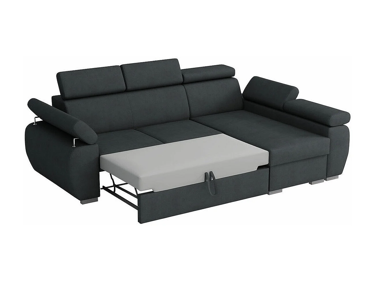 Canapé d'angle Columbus 192, Gris, Disponible, 255x170x85cm