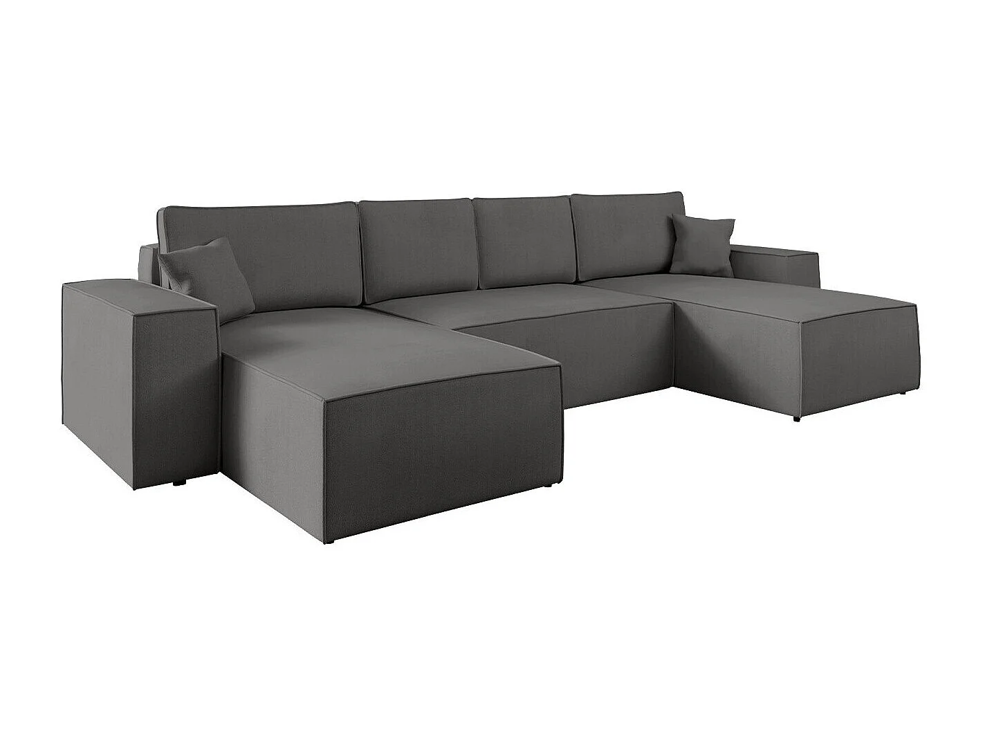 Canapé d'angle Clovis 109, Gris, Fonction de couchage, Boîte de literie, 370x174x94cm