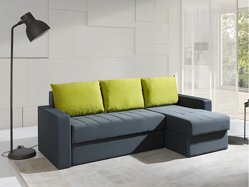 Sofá de canto Providence 103, Cinzento, Funcionalidade de dormir