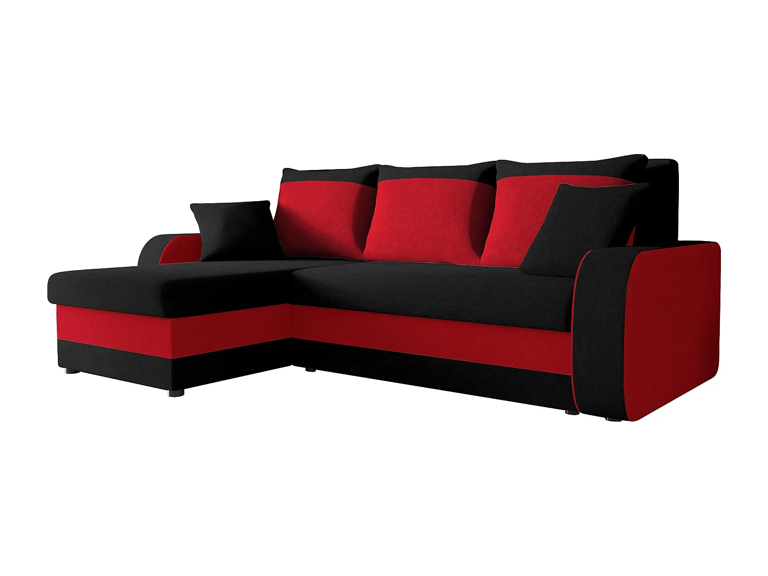 Canapé d'angle Comfivo Melissa, Rouge, Disponible, 238x147x80cm