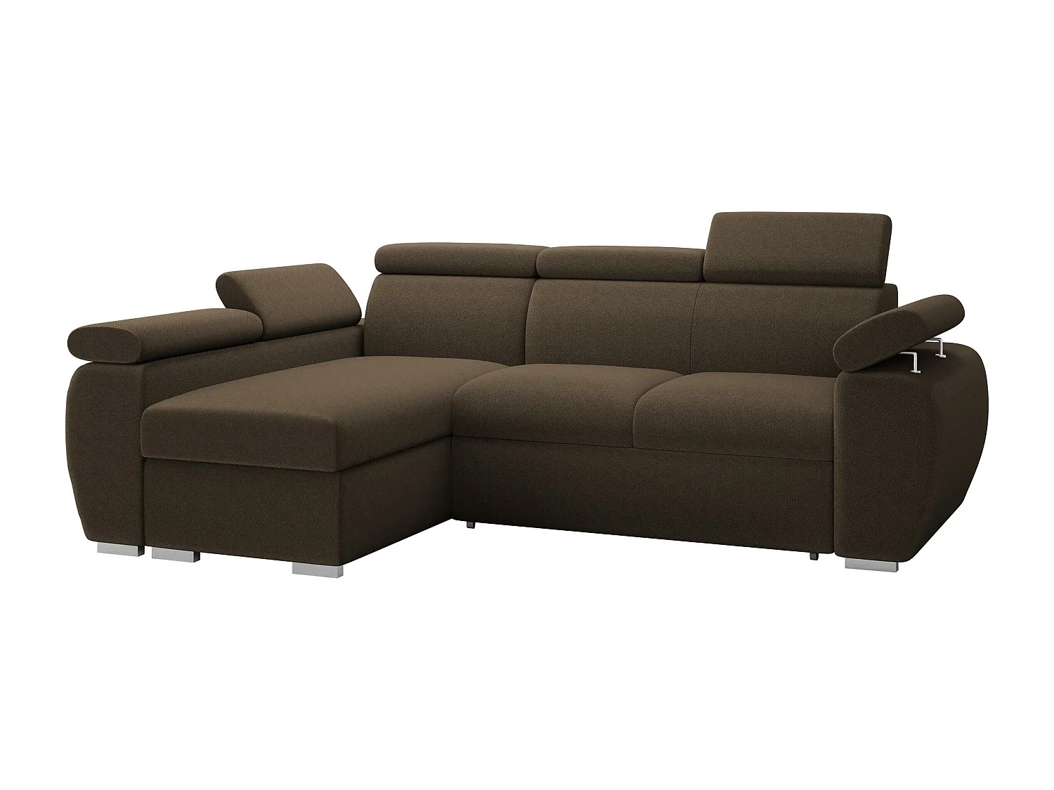 Canapé d'angle Columbus 132, Marron, Disponible, 255x170x85cm