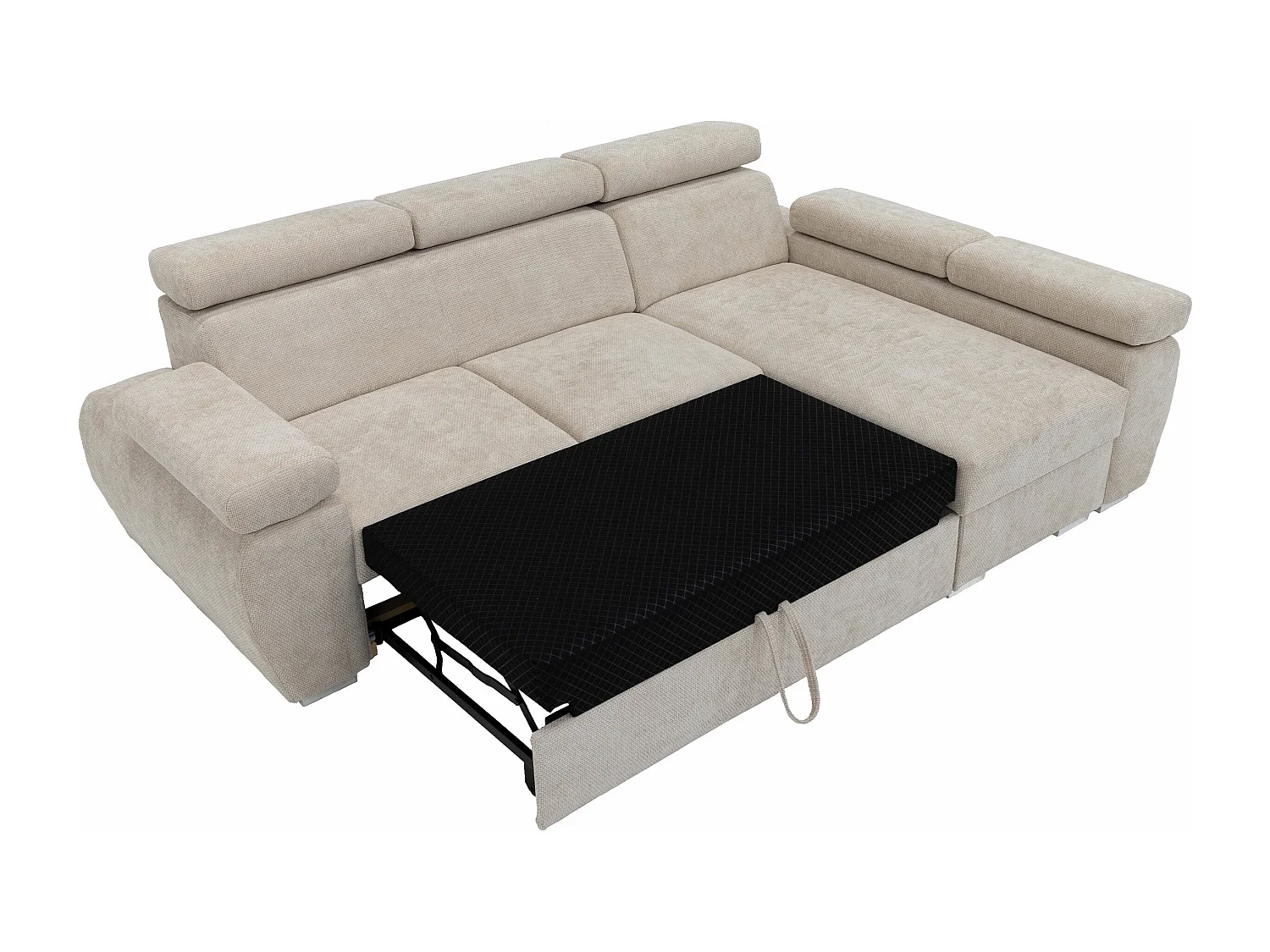 Canapé d'angle Columbus 132, Marron, Disponible, 255x170x85cm