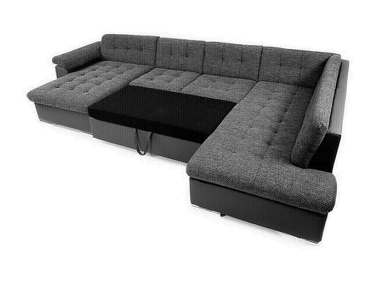 Sofá rinconero Comfivo 114, Verde, Función de descanso, Almacenaje, 348x205x76cm