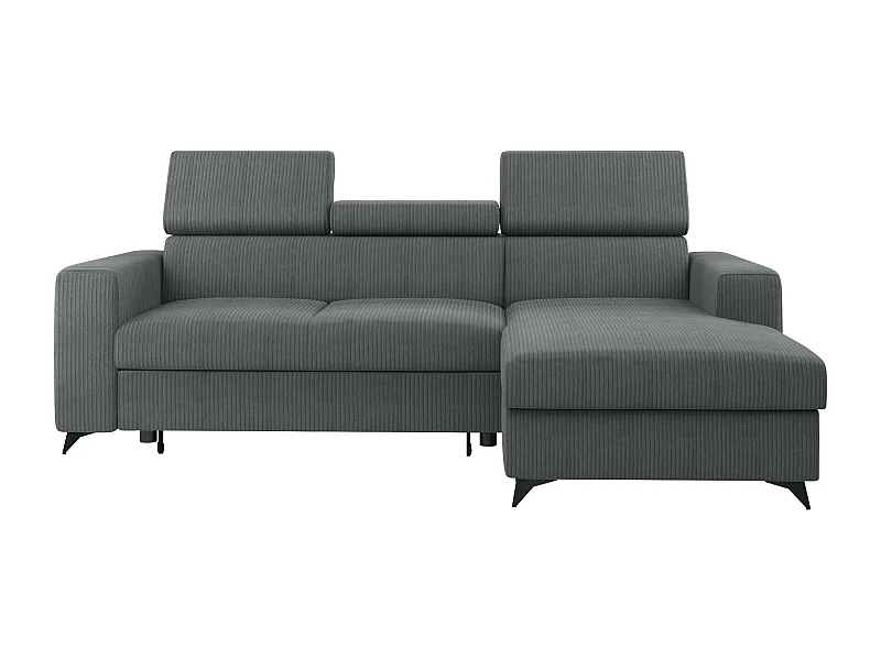 Sofá rinconero Columbus 191, Gris, Función de descanso, Almacenaje, 236x172x82cm