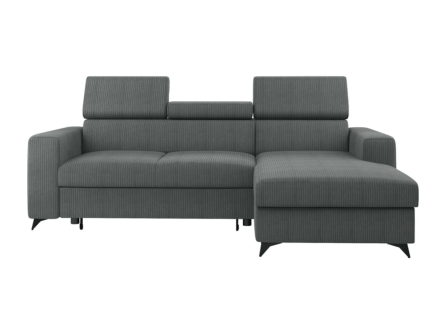 Sofá rinconero Columbus 191, Gris, Función de descanso, Almacenaje, 236x172x82cm