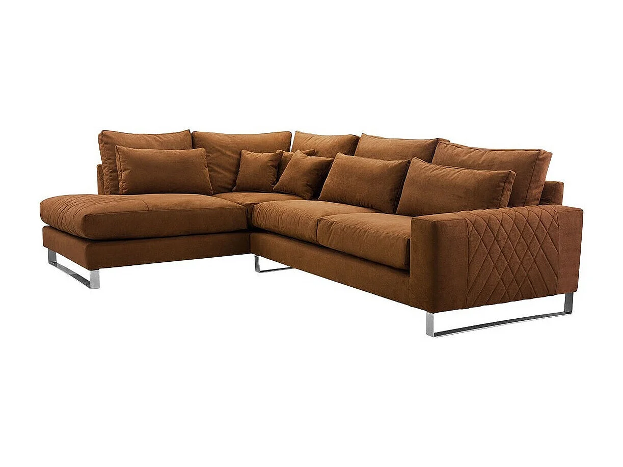 Canapé d'angle Kingsport 112, Marron, 314x224x90cm