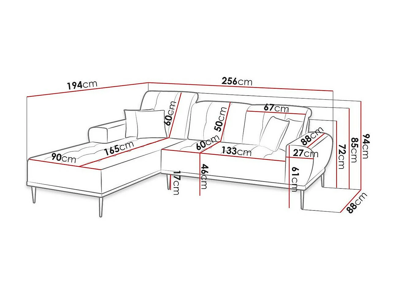 Sofá de canto Providence 153, Cinzento, Funcionalidade de dormir