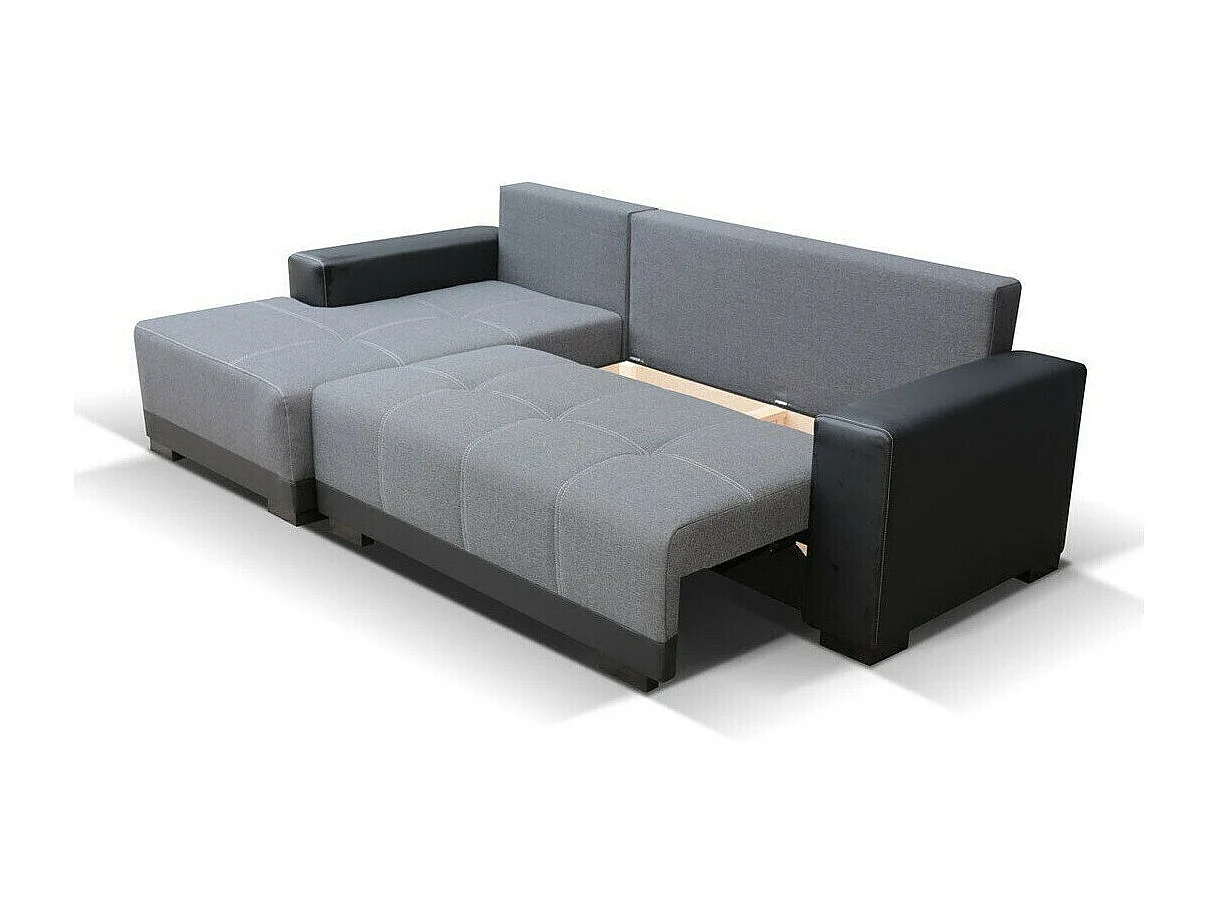 Sofá rinconero Columbus 103, Gris, Función de descanso, Almacenaje, 240x140x85cm