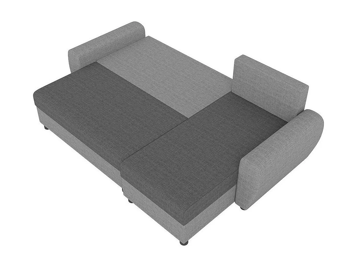 Canapé d'angle Memphis 123, Brun clair, Fonction de couchage, Boîte de literie, 242x139cm