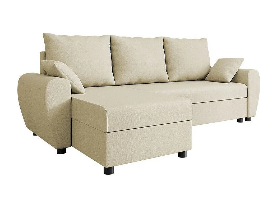 Sofá rinconero Memphis 123, De color marrón claro, Función de descanso, Almacenaje, 242cm