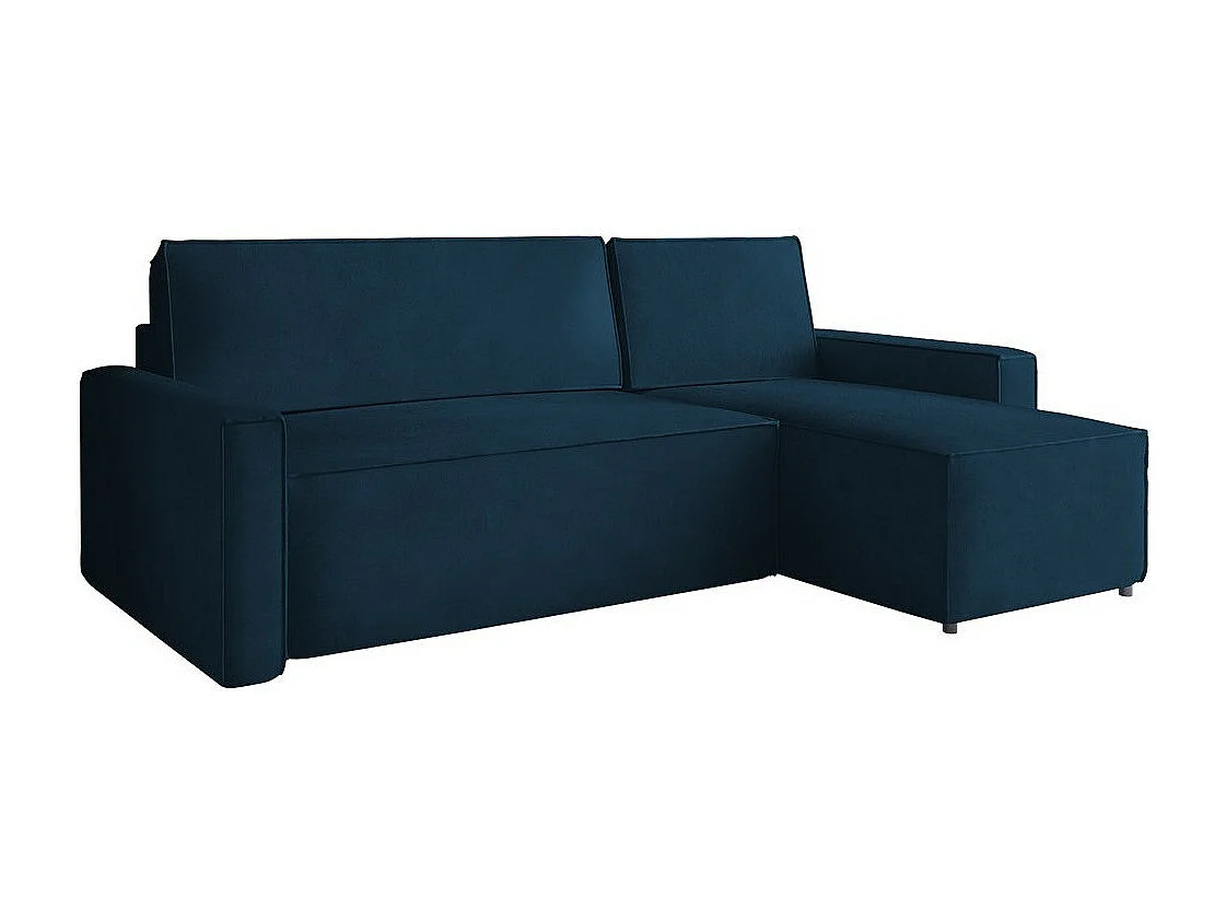 Sofá de canto Stamford 108, Azul, Funcionalidade de dormir, 24x15x9cm