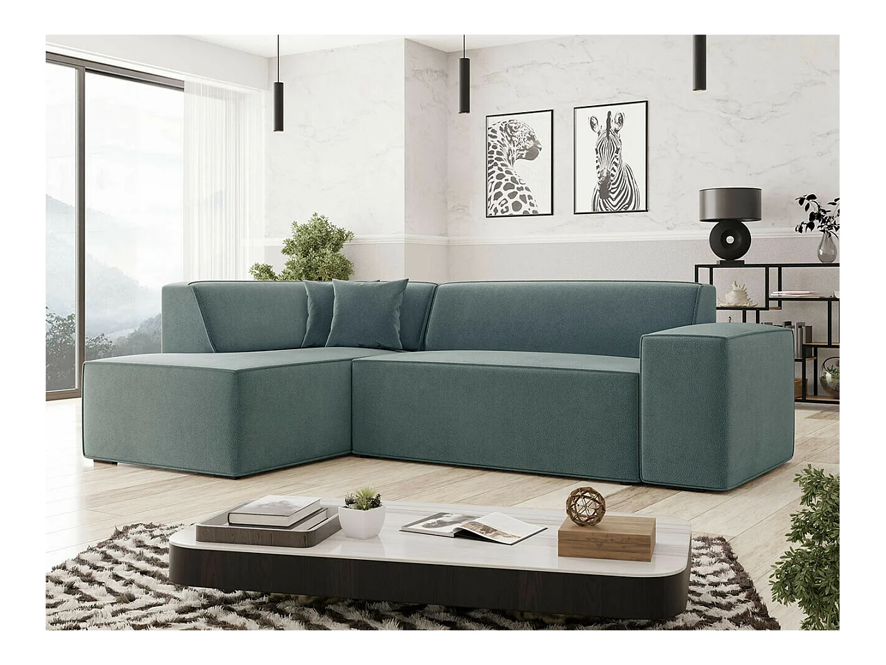 Canapé d'angle Comfivo 289, Gris, 267x205x73cm