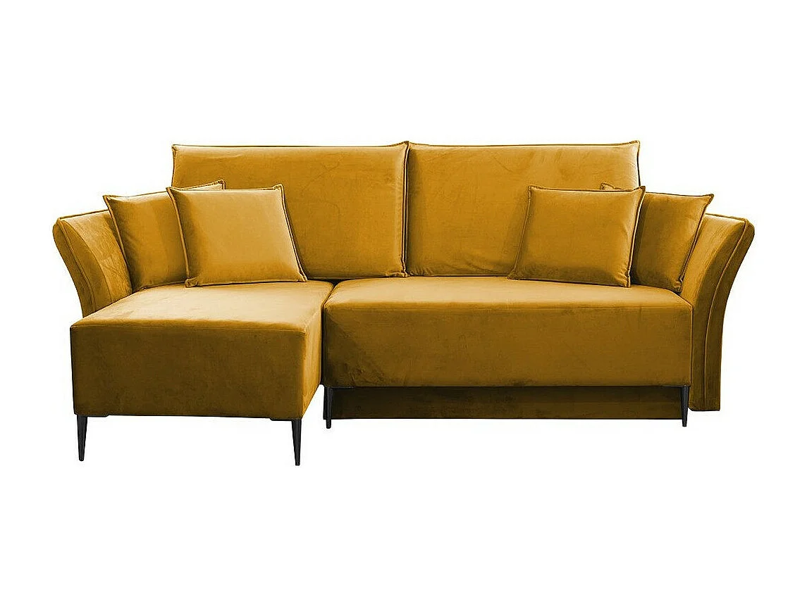 Canapé d'angle Providence 146, Jaune, Fonction de couchage, Boîte de literie, 247x142cm