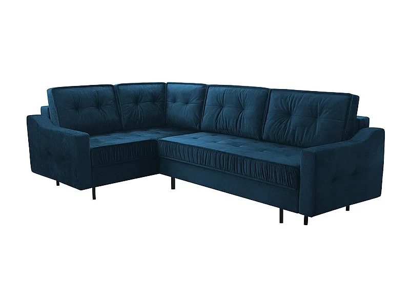 Sofá rinconero Kingsport 115, Azul, Función de descanso, Almacenaje, 289x185x105cm