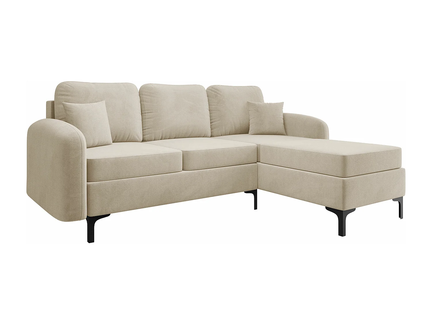 Canapé d'angle Torlua 103, Brun clair, Fonction de couchage, Boîte de literie, 225x172cm