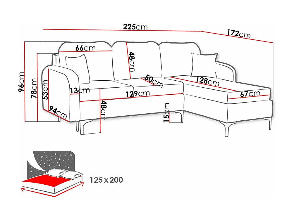 Canapé d'angle Torlua 103, Brun clair, Fonction de couchage, Boîte de literie, 225x172cm
