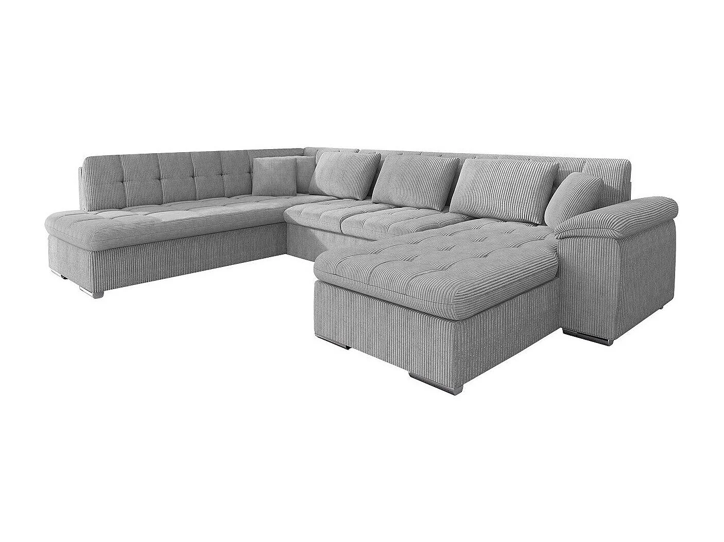 Sofá rinconero Comfivo 128, Gris, Función de descanso, 348x205x76cm