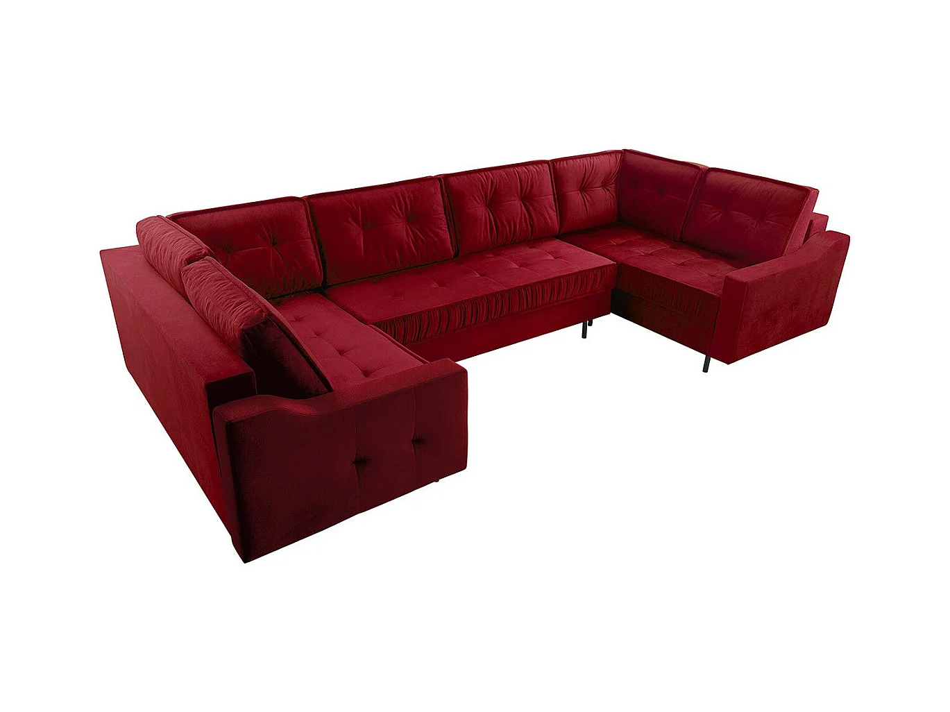 Canapé d'angle Kingsport 114, Rouge, Fonction de couchage, Boîte de literie, 365x185cm