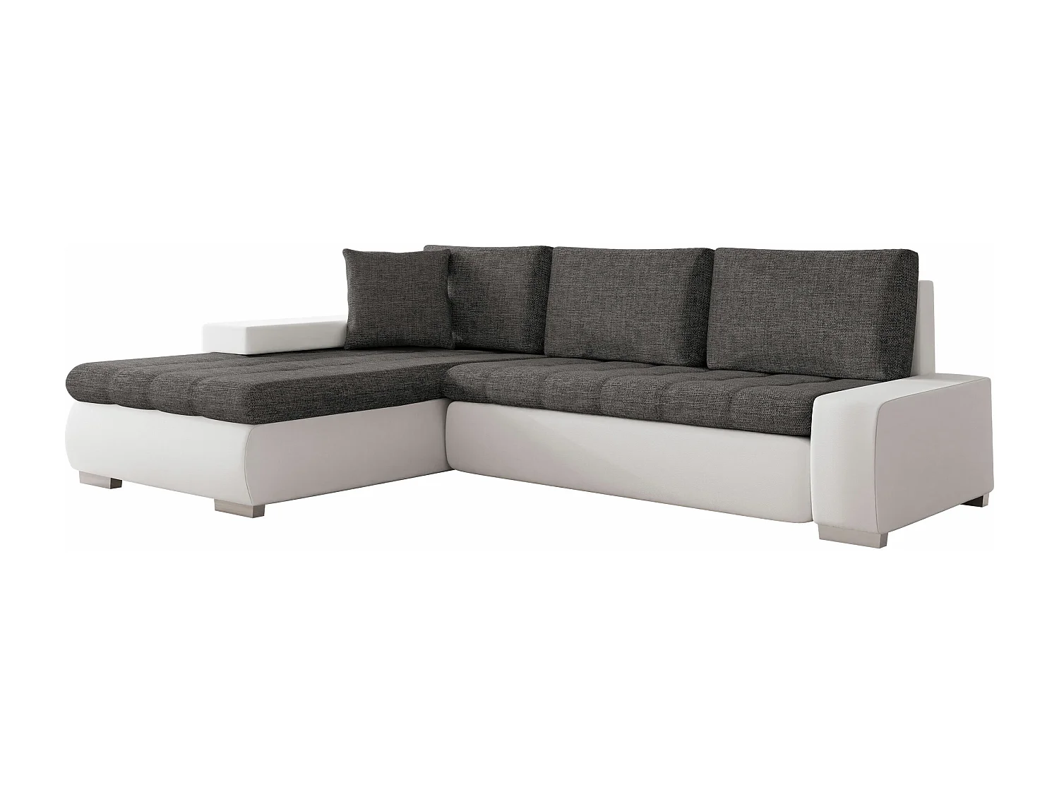 Sofá rinconero Comfivo 119, Gris, Función de descanso, Almacenaje, 265x185x85cm