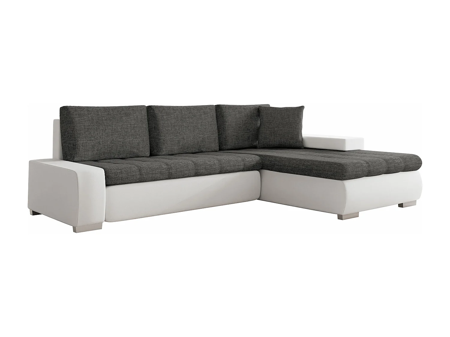 Sofá rinconero Comfivo 119, Gris, Función de descanso, Almacenaje, 265x185x85cm