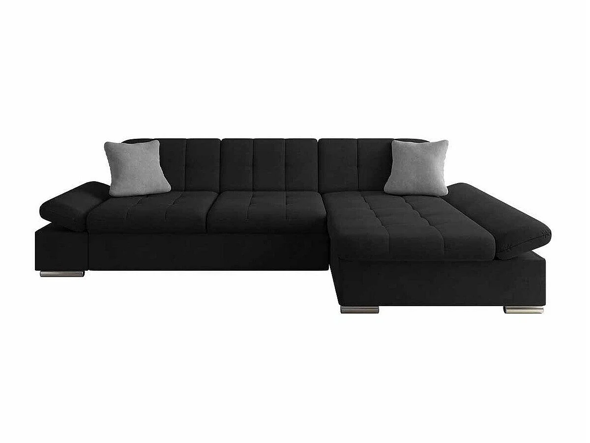 Sofá rinconero Comfivo Sanitas I, Negro, Función de descanso