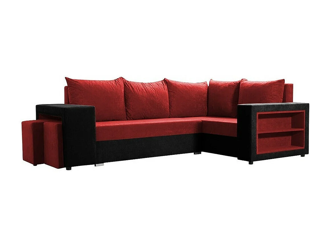 Sofá de canto Muncie 103, Vermelho, Funcionalidade de dormir