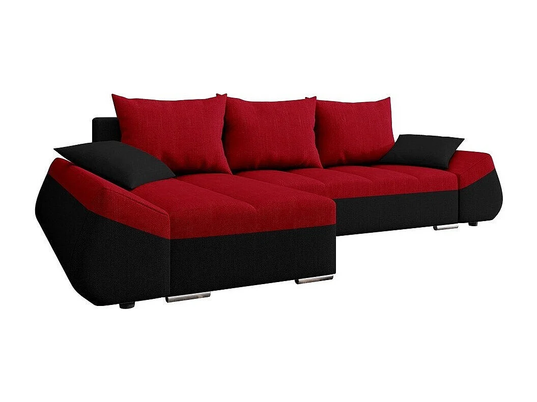 Sofá rinconero Memphis 111, Rojo, Función de descanso, Almacenaje, 276x131x79cm