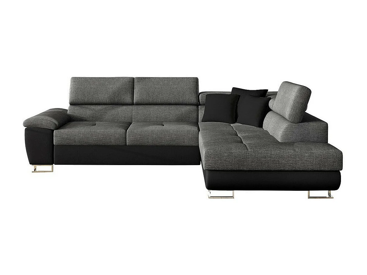 Sofá rinconero Comfivo 167, Gris, Función de descanso, Almacenaje, 270x202x71cm