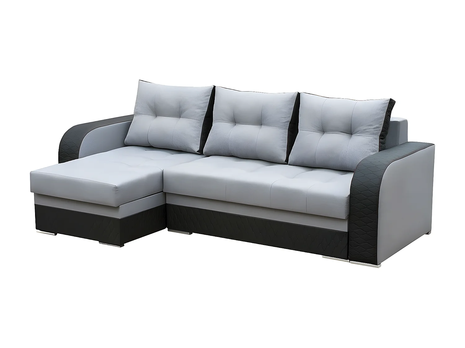 Sofá de canto Boulder 101, Cinzento, Funcionalidade de dormir