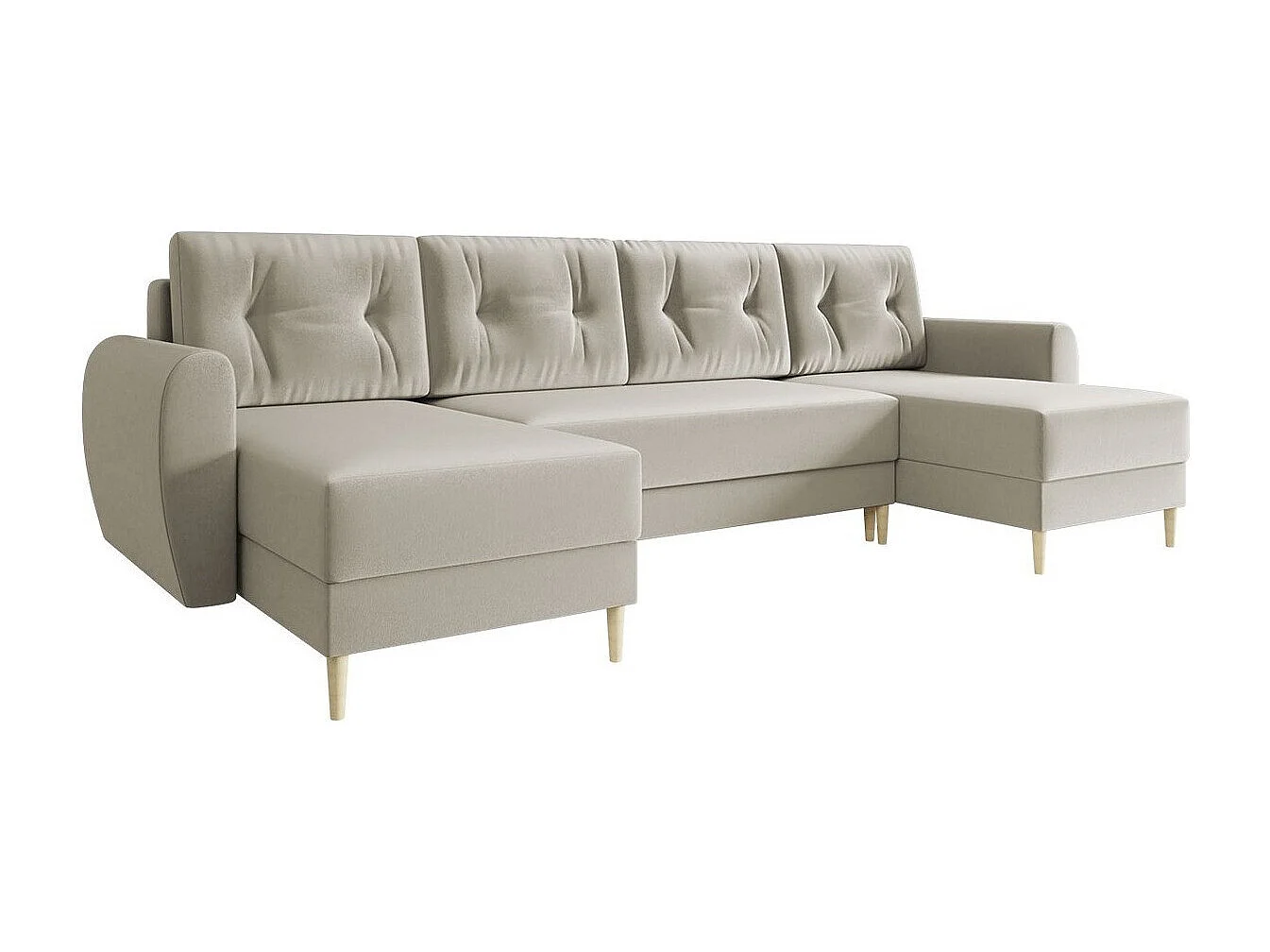 Sofá rinconero Memphis 110, De color marrón claro, Función de descanso, Almacenaje, 307cm