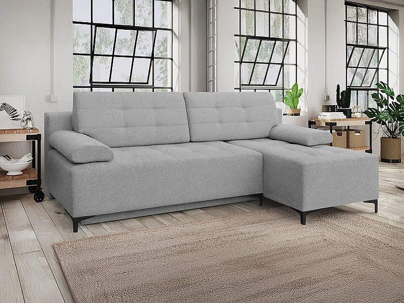 Sofá rinconero Independence 101, Gris, Función de descanso, Almacenaje, 215x136x89cm