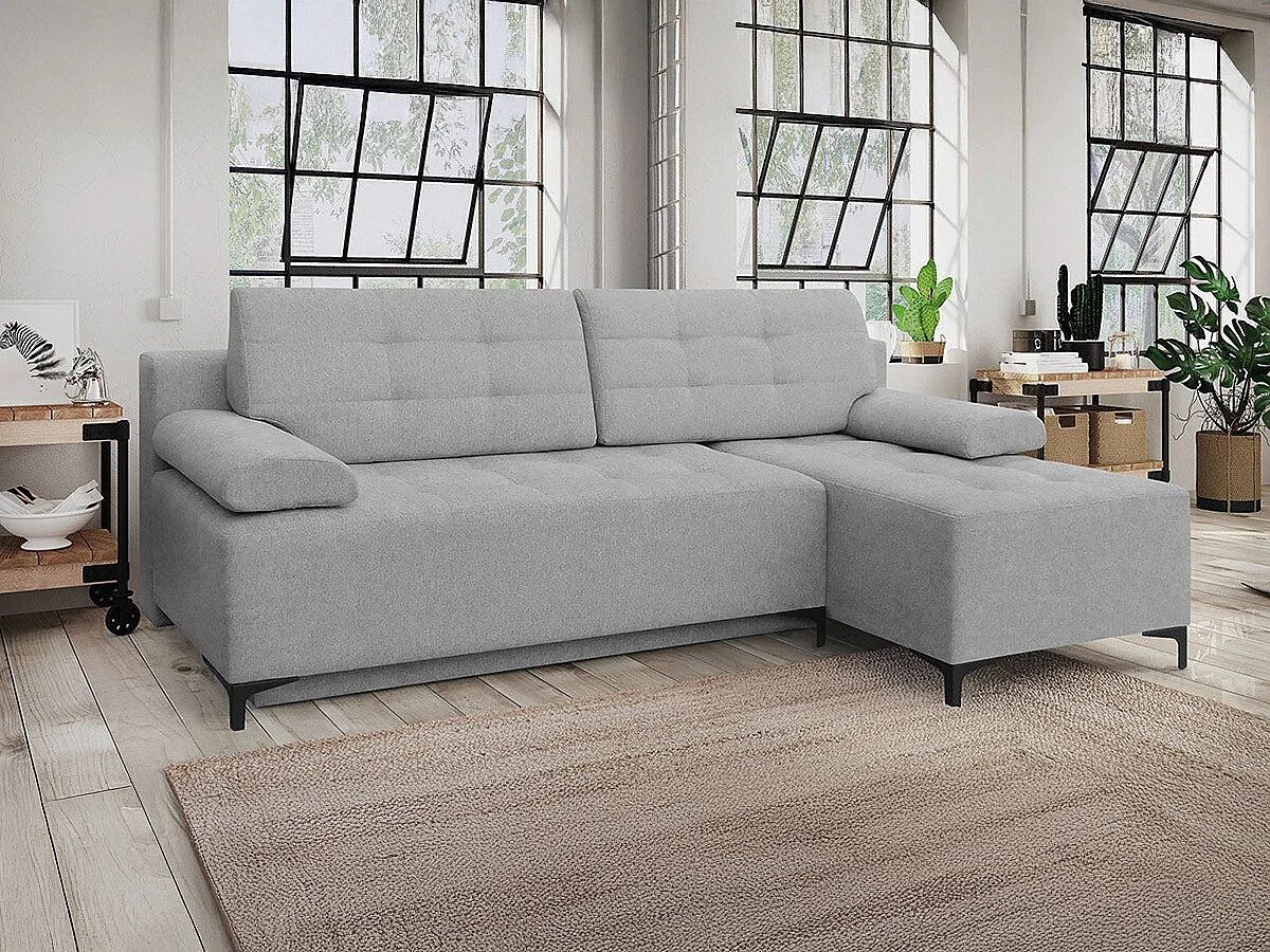 Sofá de canto Independence 101, Cinzento, Funcionalidade de dormir