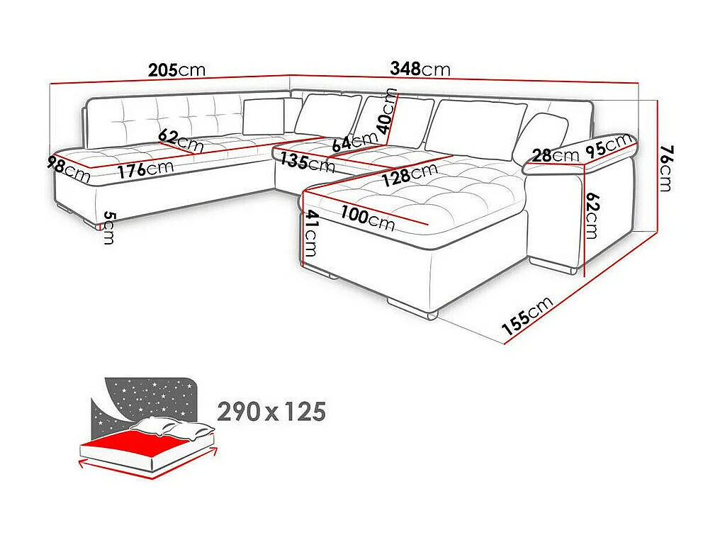 Canapé d'angle Comfivo 180, Brun clair, Disponible, 348x205x76cm