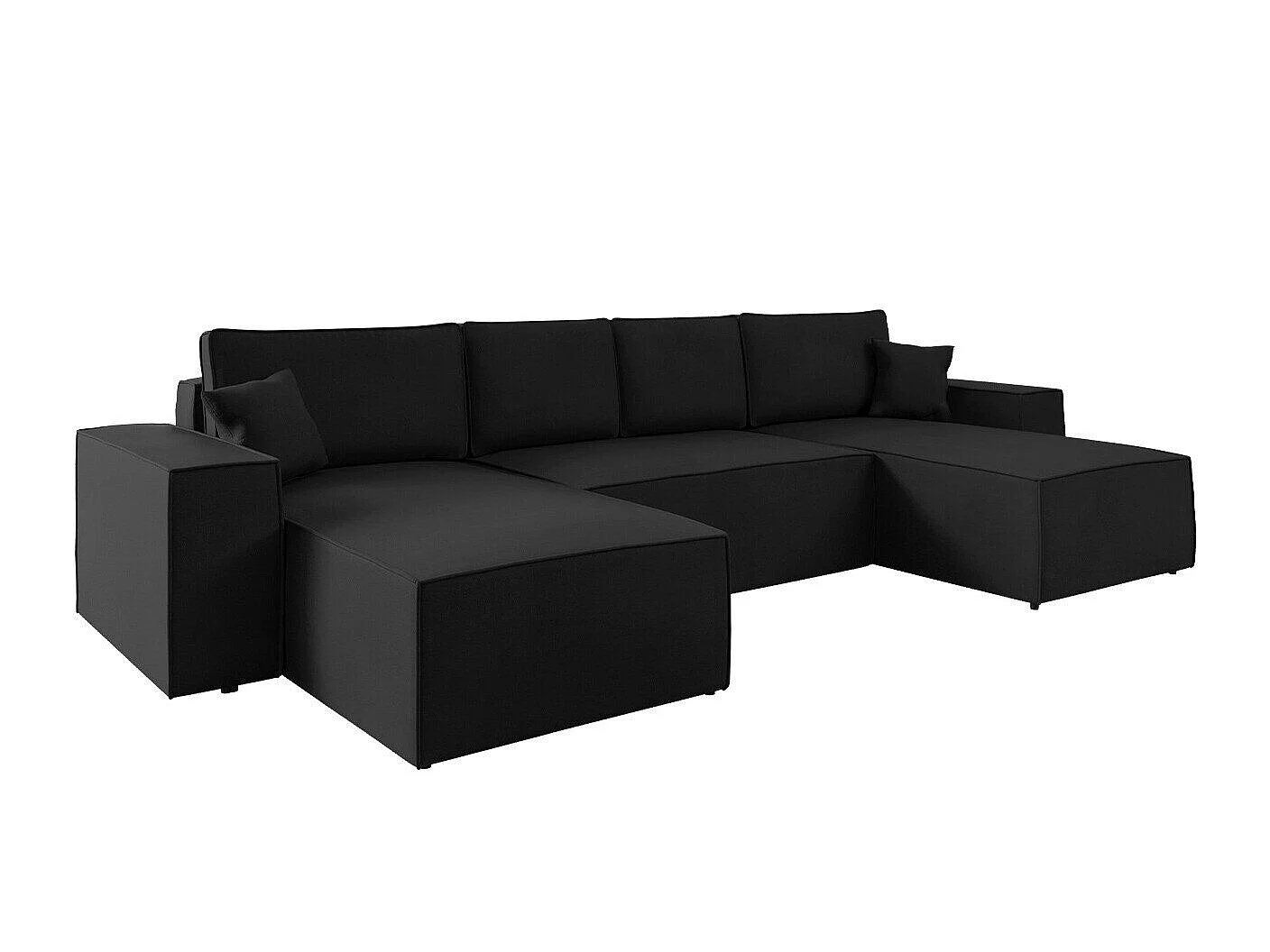 Canapé d'angle Clovis 109, Noir, Fonction de couchage, 37x17x9cm